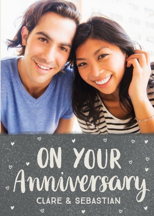 Sweet Sentiments On Your Anniversary Photo Upload Card
