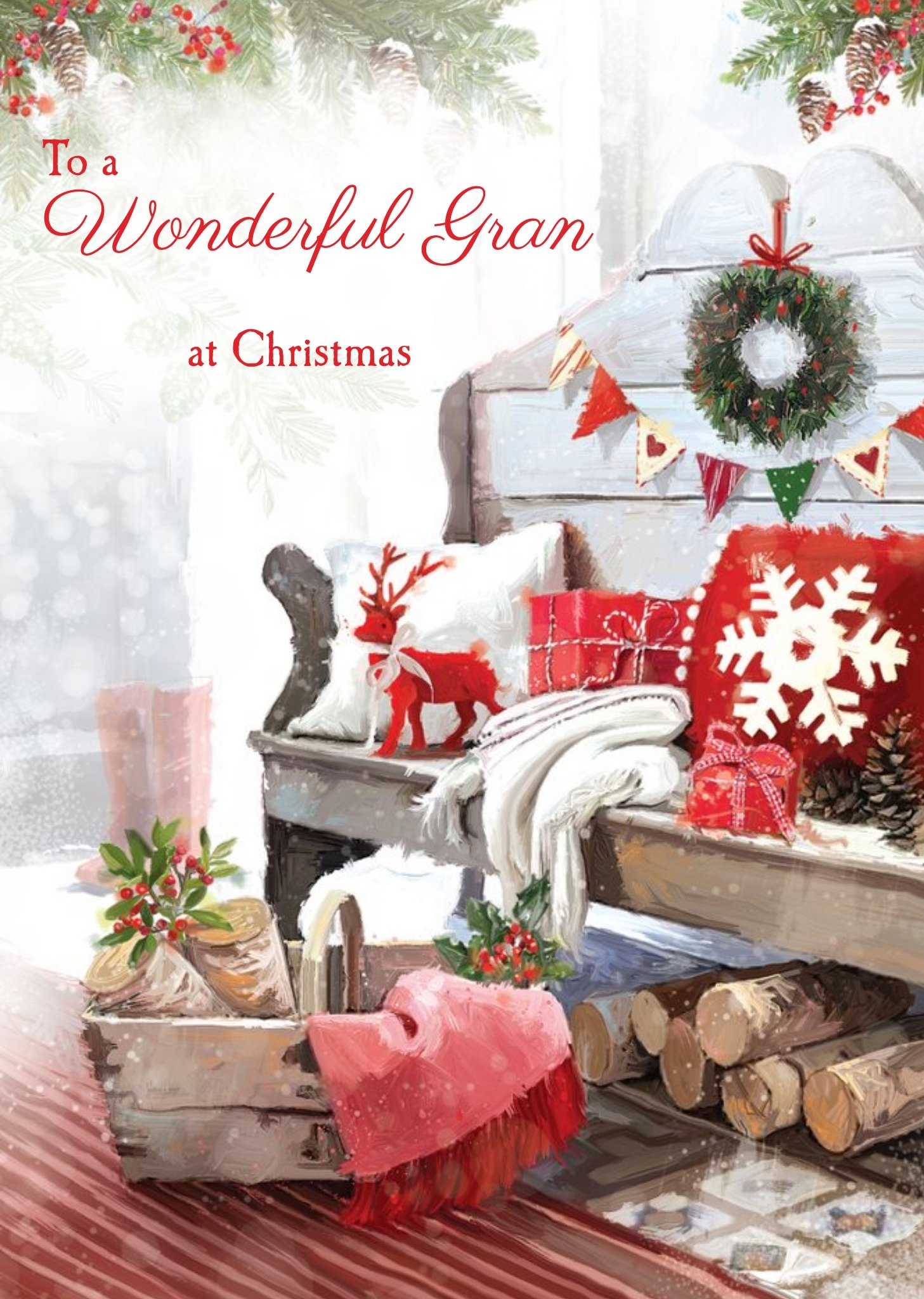 Ling Design Wintertime At Home To A Wonderful Gran Christmas Card, Large