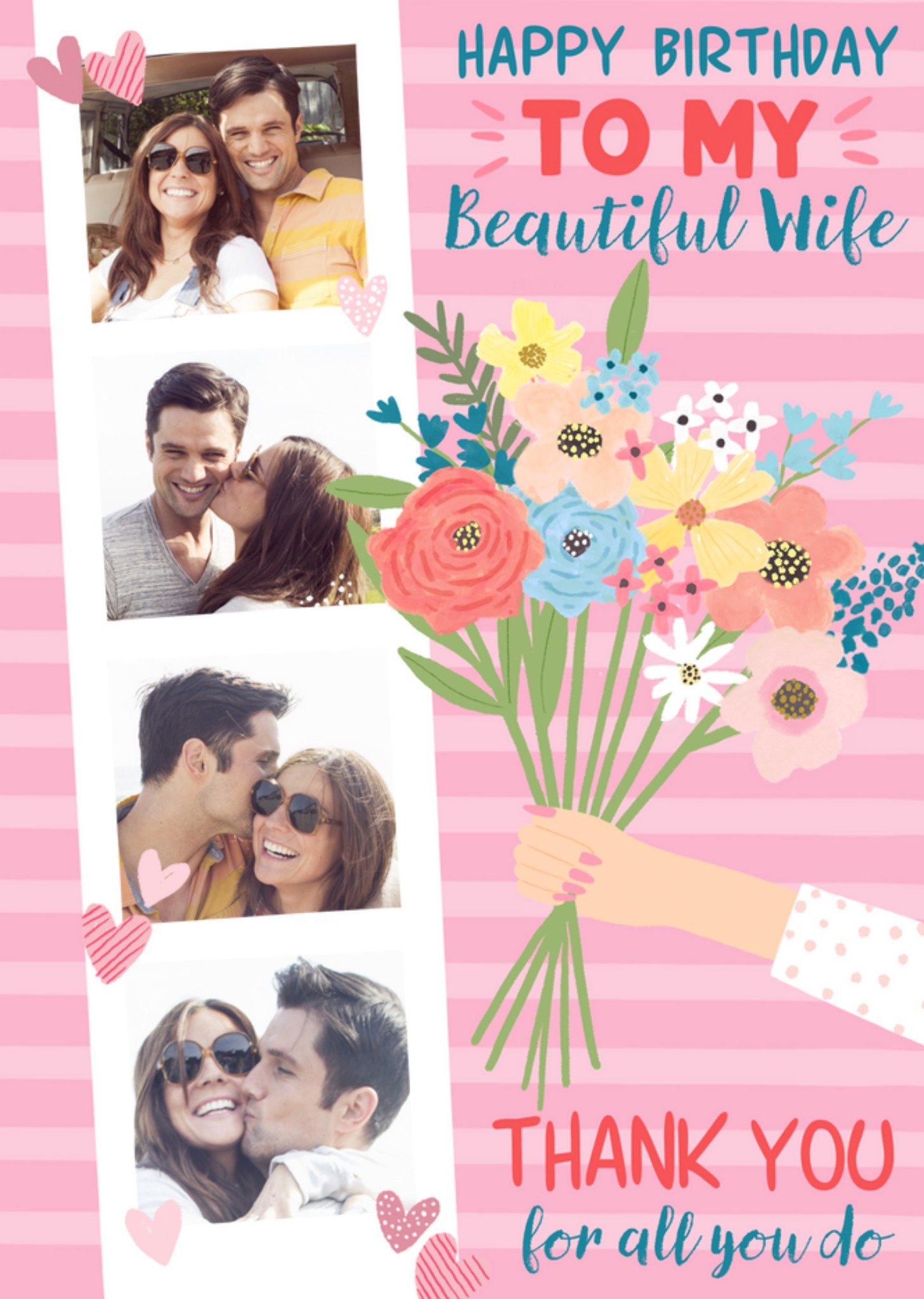 Beautiful Wife Photo Upload Birthday Card Ecard