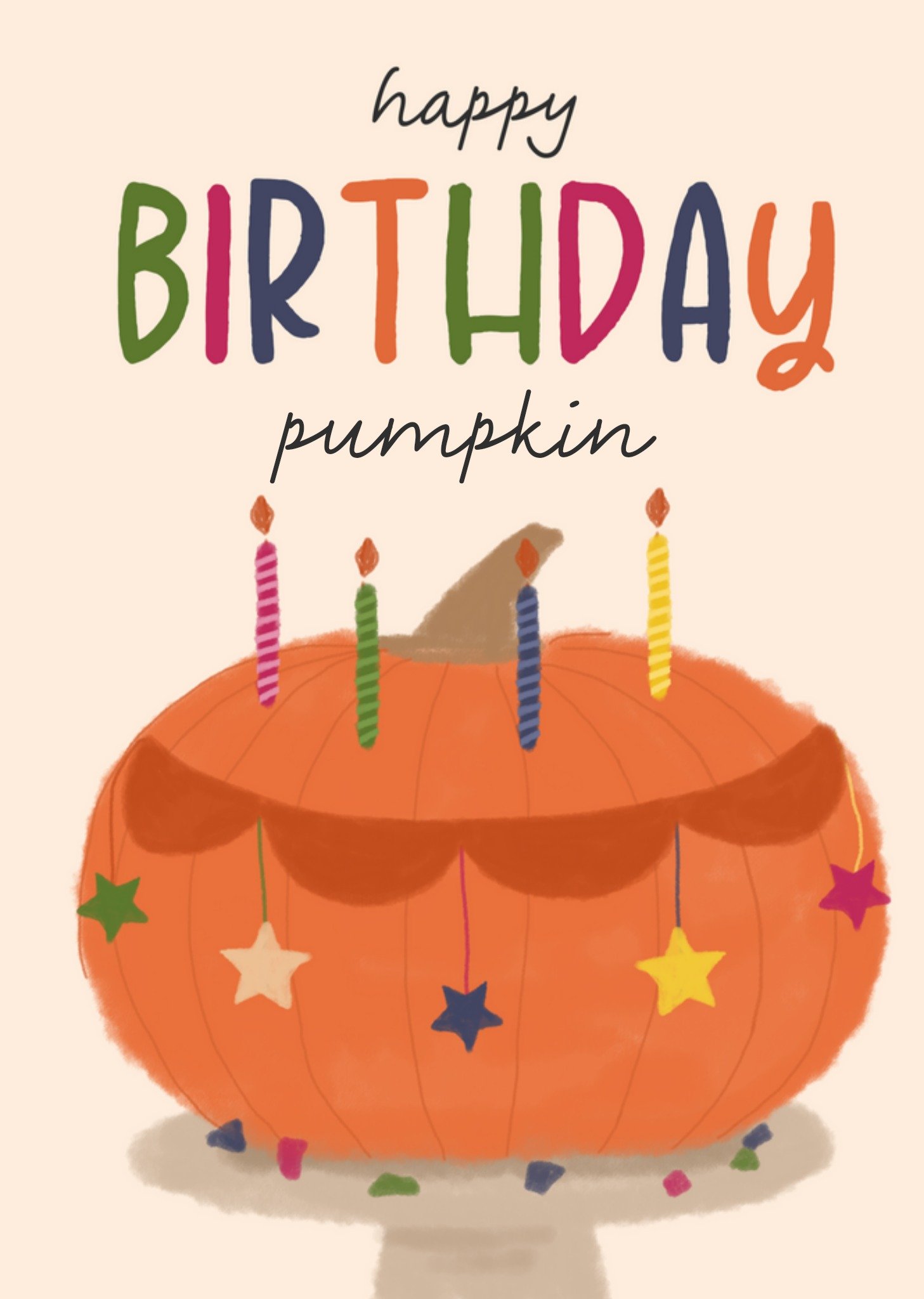 Moonpig Happy Birthday Pumpkin Card, Large