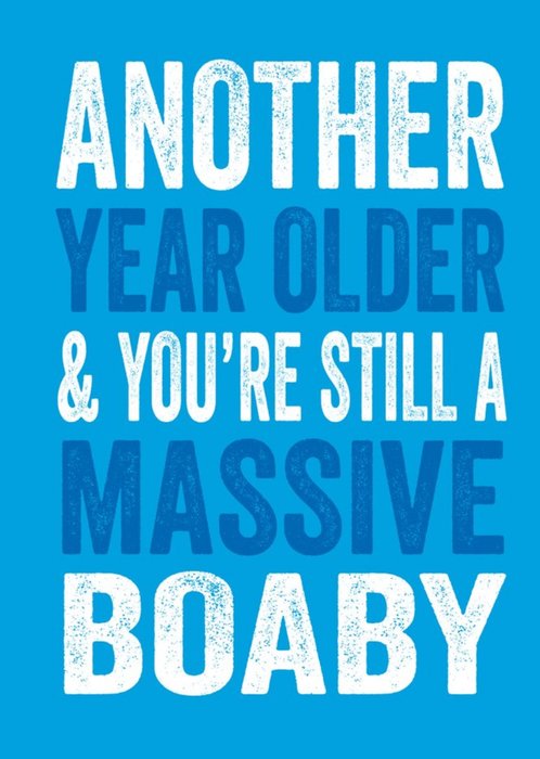 Funny Rude Typographic Another Year Older Birthday Card