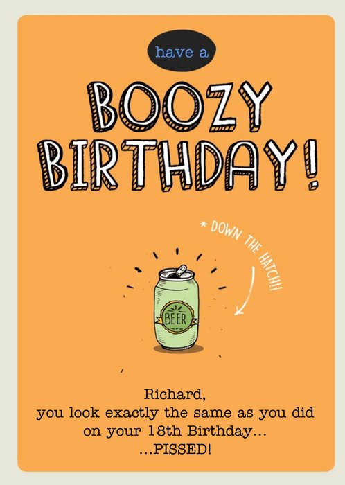 Have a Boozy Birthday Personalised Card