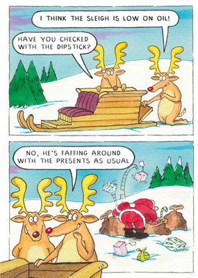 Reindeer Joke Comic Christmas Card
