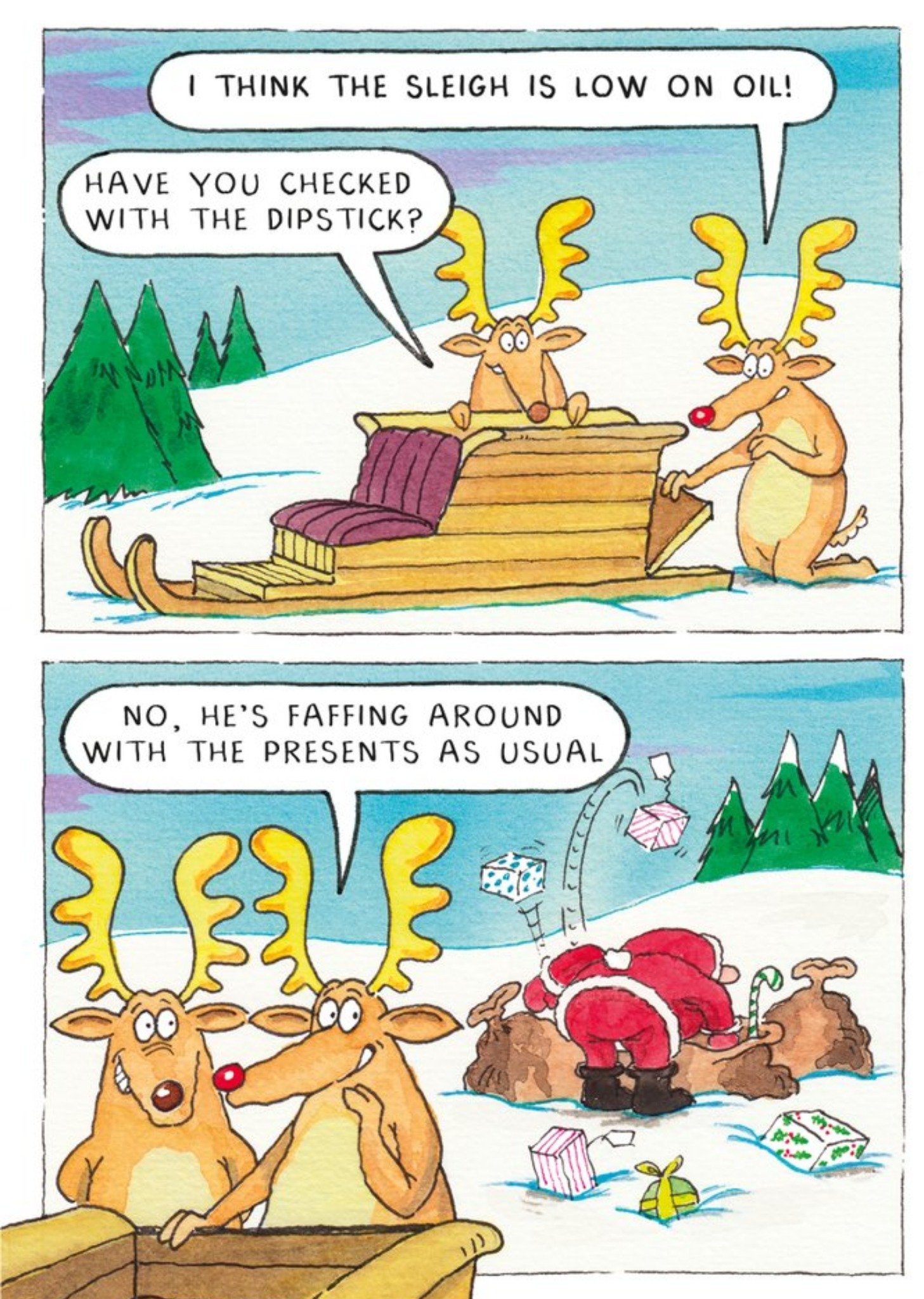 Reindeer Joke Comic Christmas Card Ecard