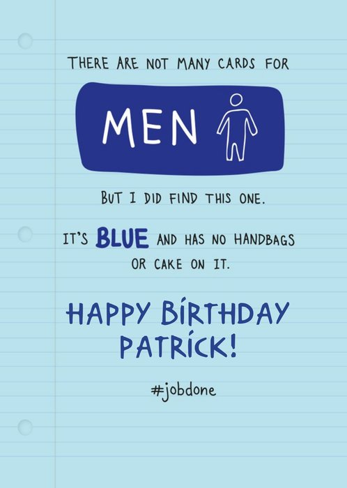 Just For Men Personalised Birthday Card