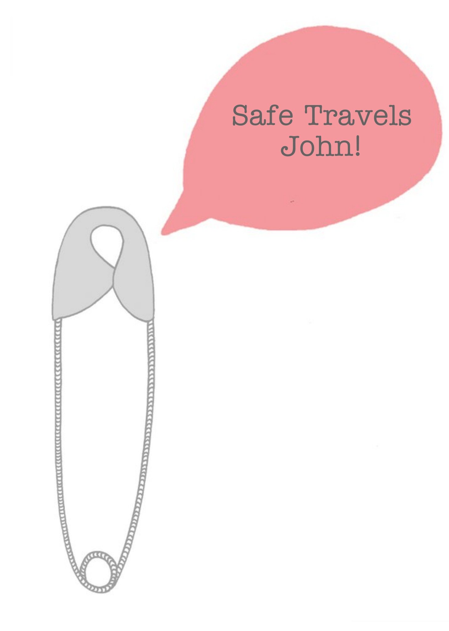 Modern Illustration Paperclip Personalise Name Bon Voyage Card Ecard