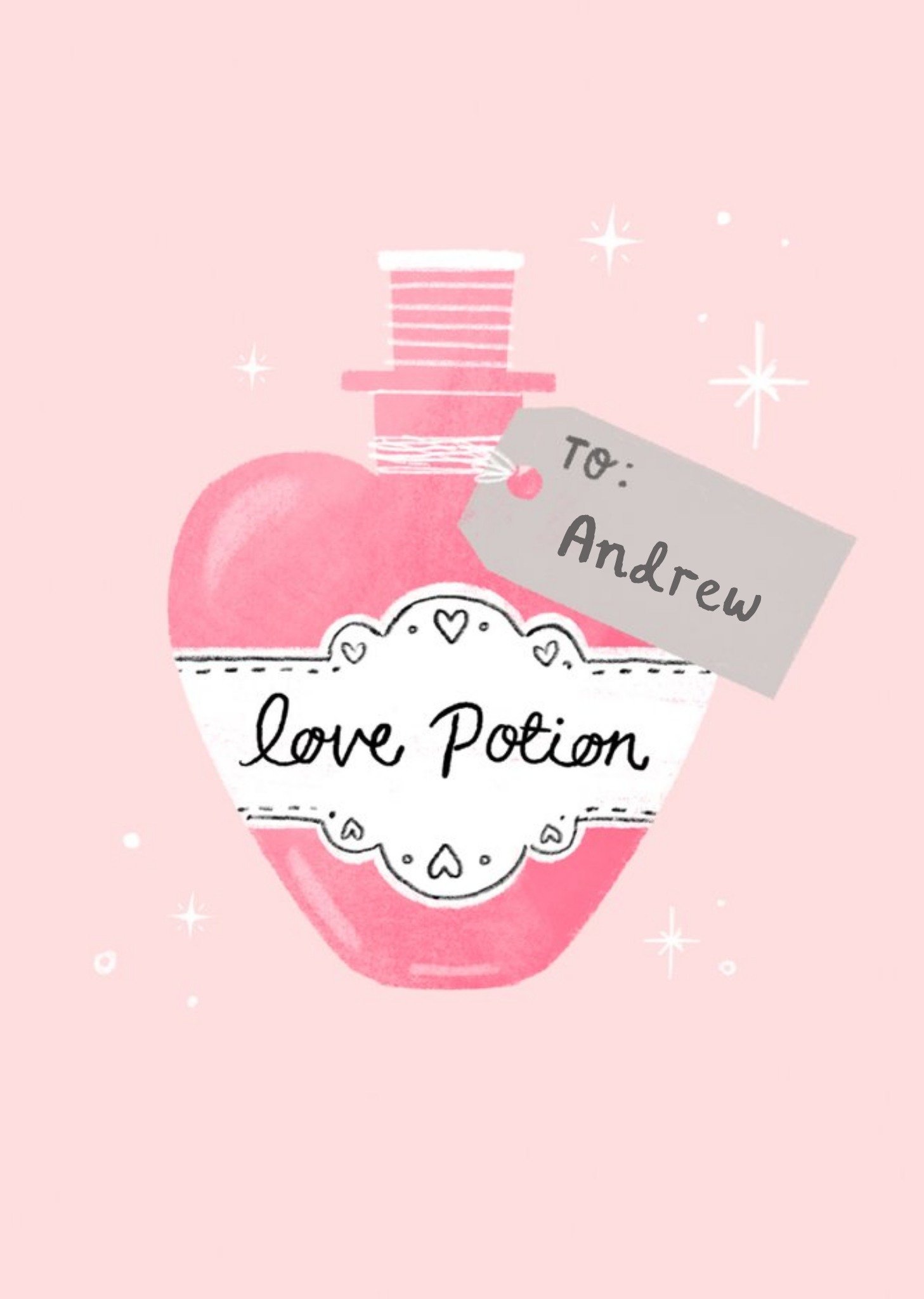 Moonpig Millicent Venton Illustrated Love Potion Valentines Day Card, Large