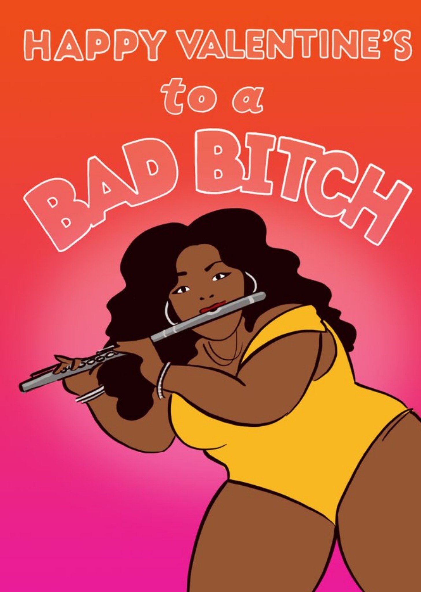 Moonpig Funny Topical Lizzo Bad Bitch Valentine's Day Card, Large