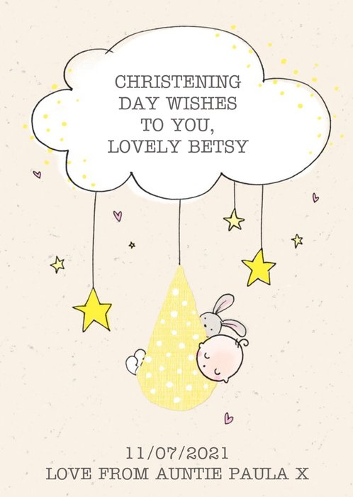 Christening day wishes card