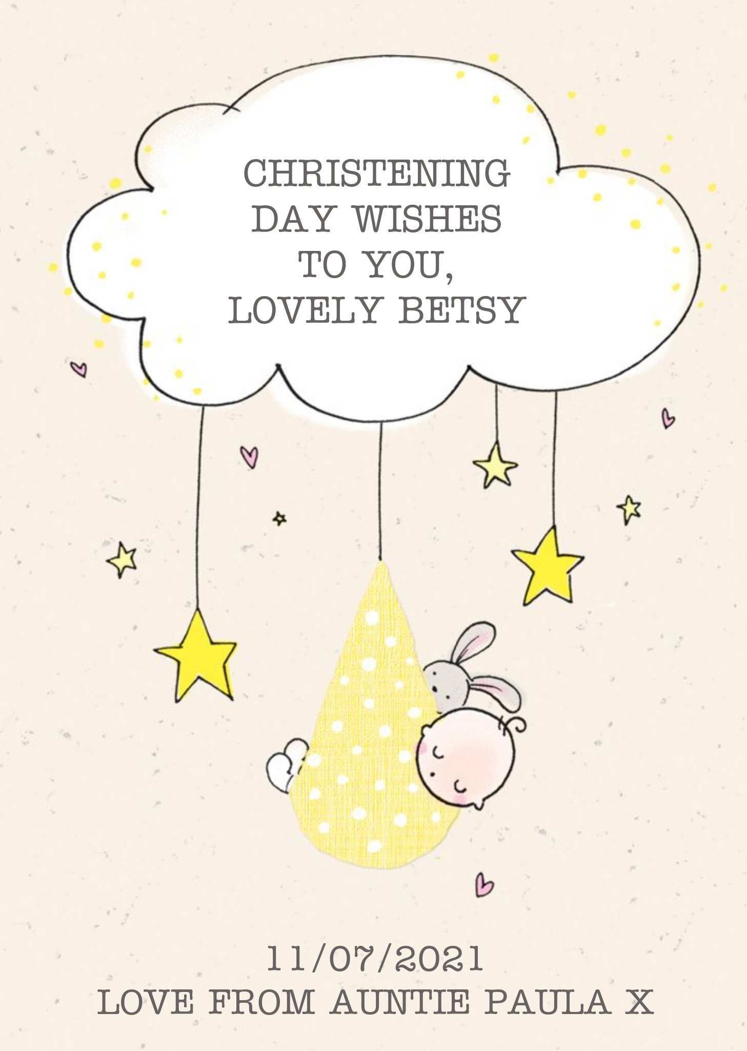 Moonpig Christening Day Wishes Card Ecard