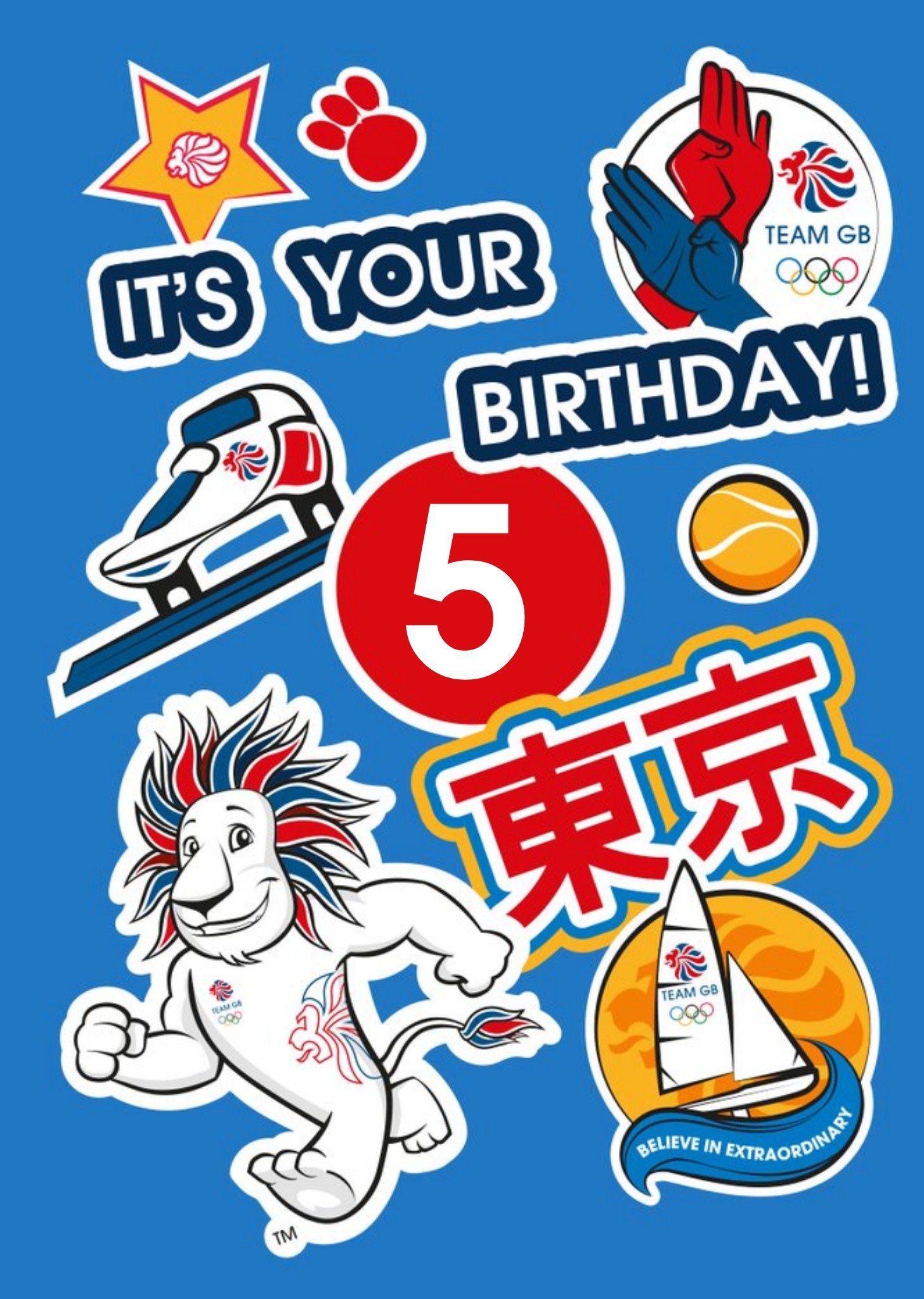 Moonpig Team Gb Its Your Birthday Sporty Card, Large