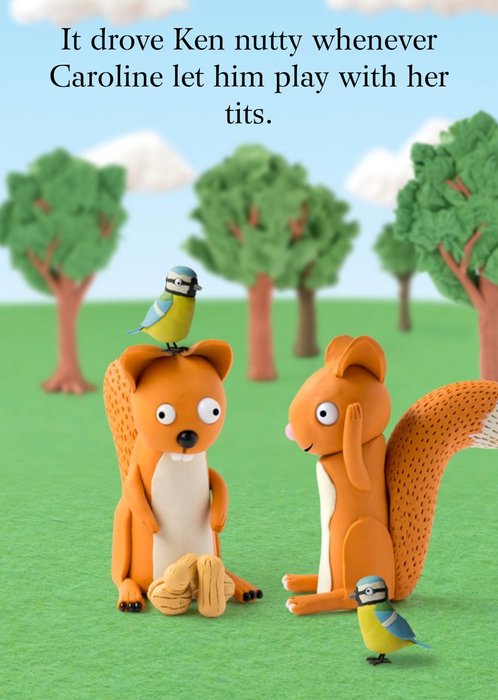 Squirrels Nutty Funny Personalised Happy Birthday Card