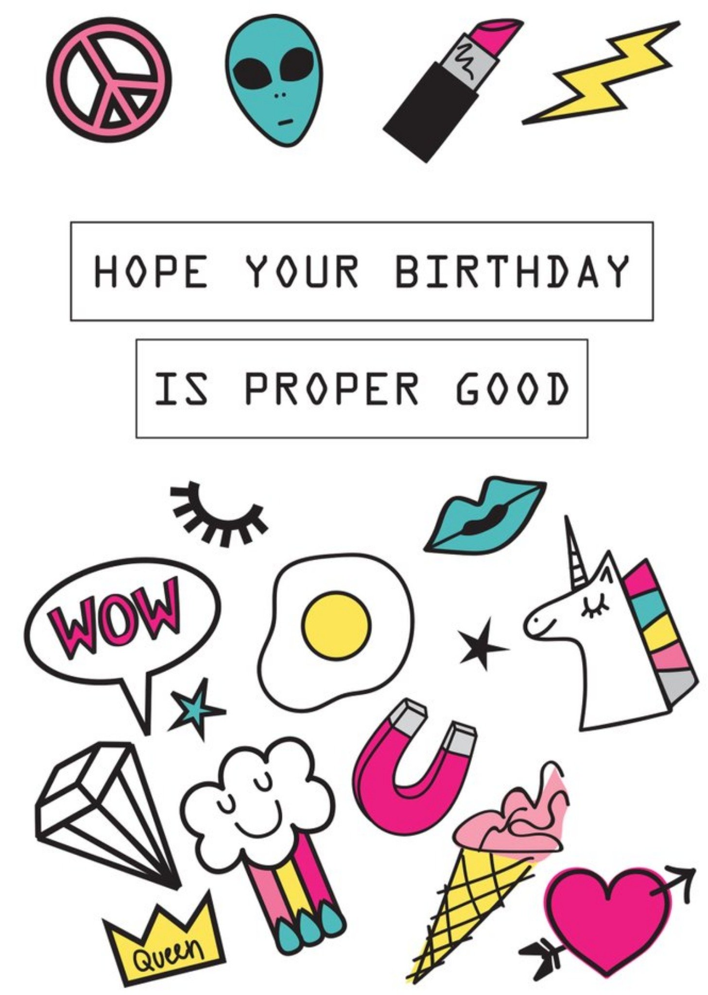 Hope Your Birthday Is Proper Good Illustrated Birthday Card Ecard