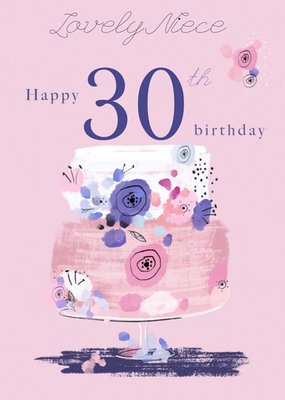 Lovely Niece Birthday Cake Happy 30th Birthday Card