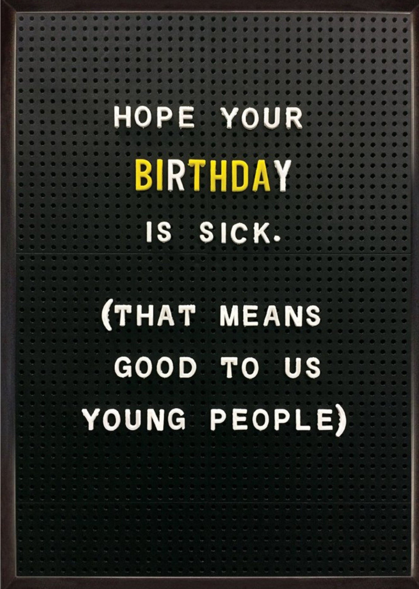 Brainbox Candy Peg Board Young People Sick Birthday Card, Large