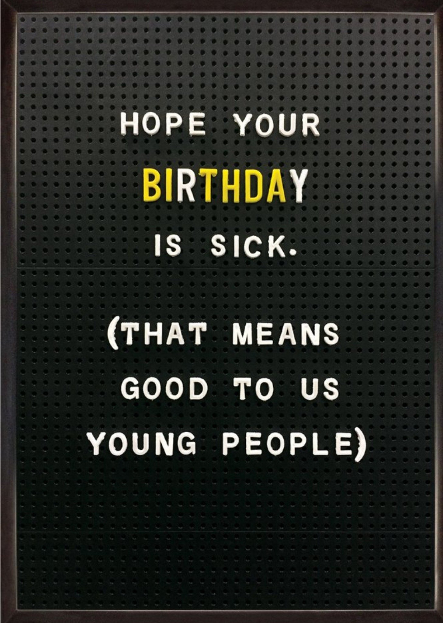 Brainbox Candy Peg Board Young People Sick Birthday Card