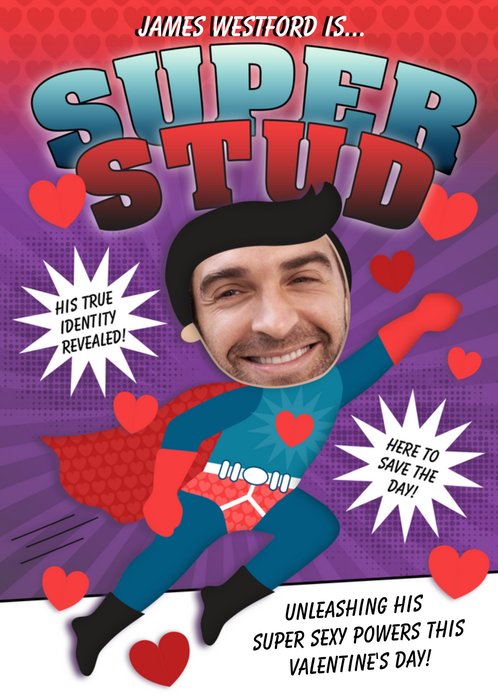 Super Stud Photo Upload Valentines Day Card