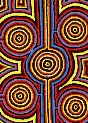 Hogarth Arts Illustrated Bright Colourful Aboriginal Art Pattern Card