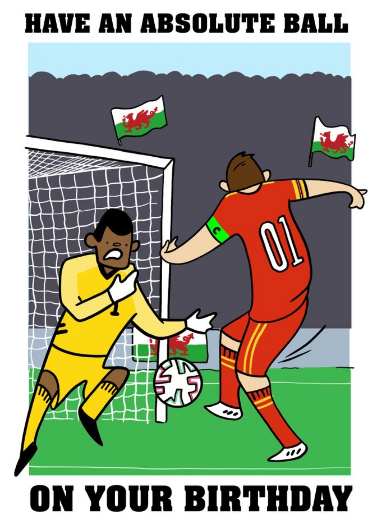 Moonpig Wales Footballer Have An Absolute Ball Birthday Card, Large