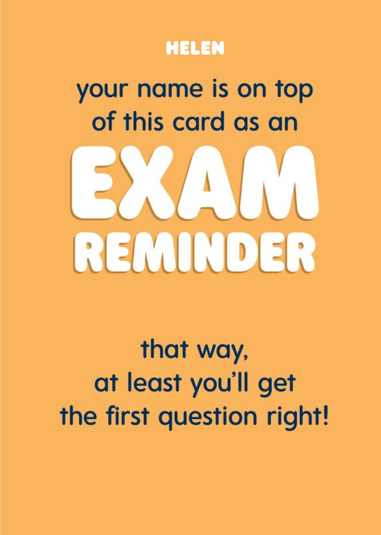 Exam Reminder Funny Typographic Card Ecard