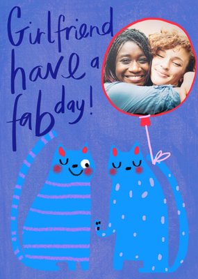 Cat Illustration Girlfriend Have A Fab Day Card By Elaine Field