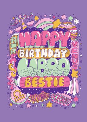 Happy Birthday Libra Bestie Card