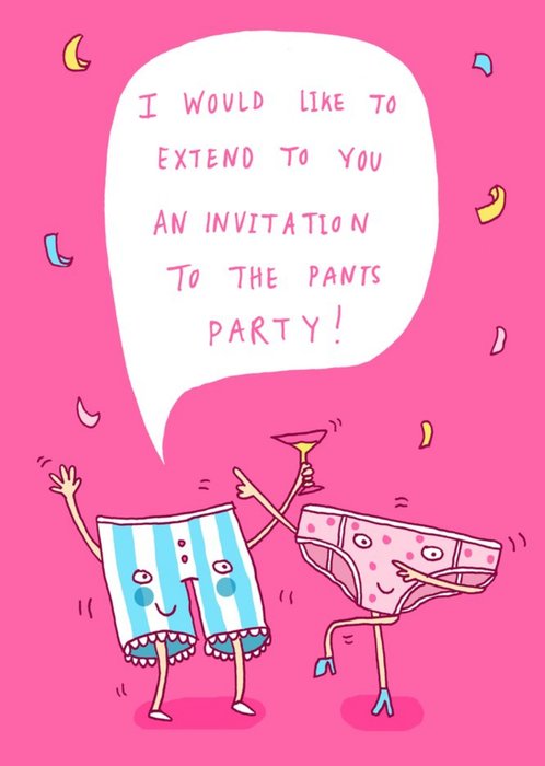 I Would Like To Invite You To The Pants Party Card