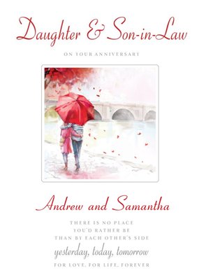 Daughter & Son in Law By Each Other's Side Anniversary Card