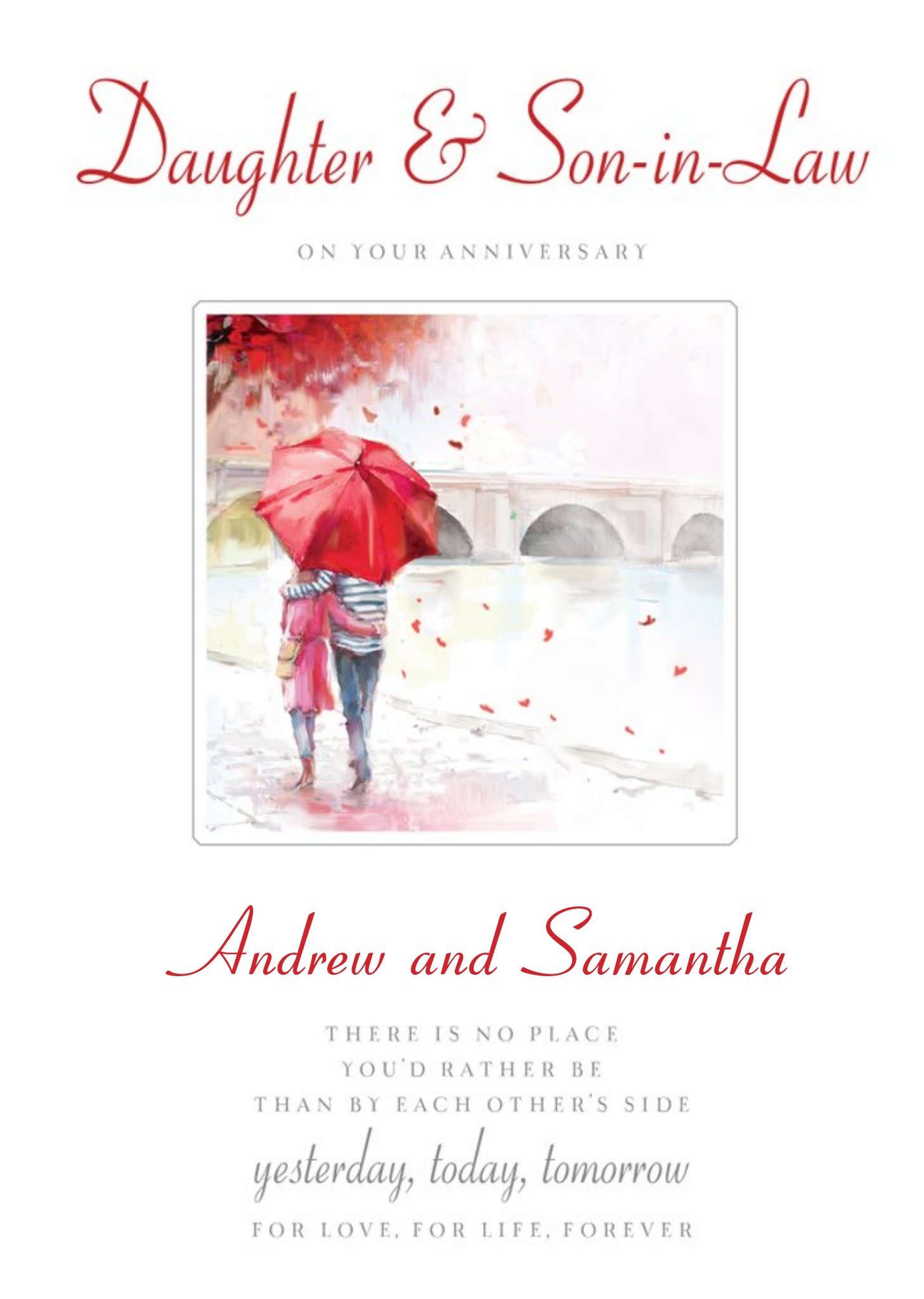 Ling Design Daughter & Son In Law By Each Other's Side Anniversary Card