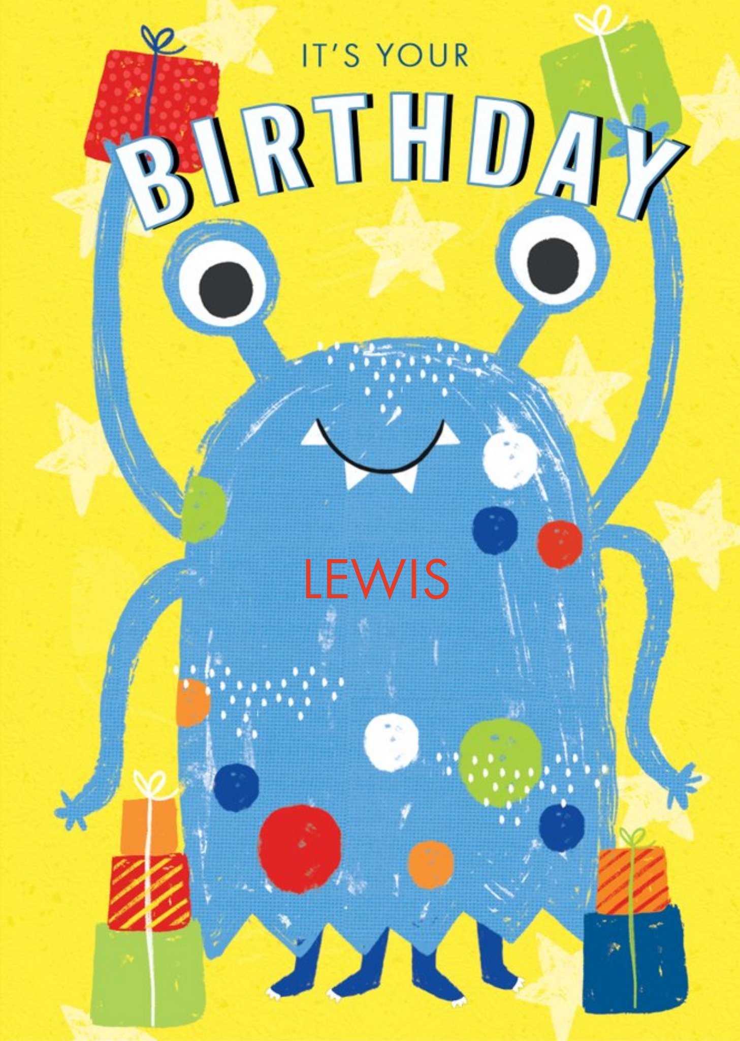 Clintons Monster Illustration Birthday Card Ecard