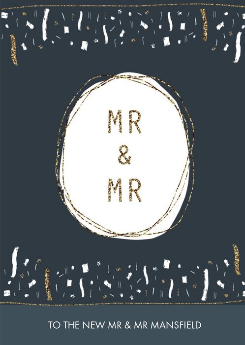 Metallic Mr And Mr Wedding Card