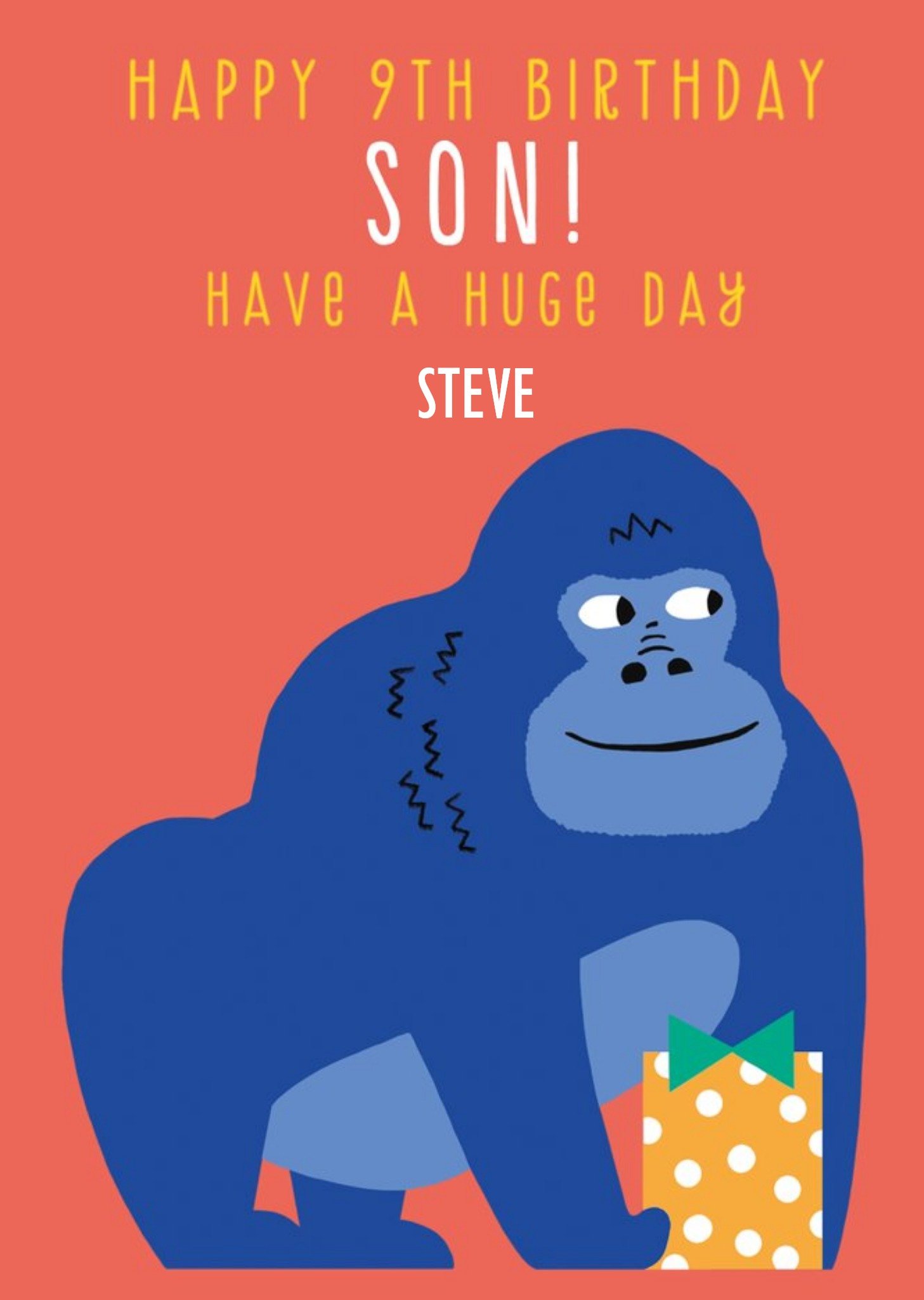 Moonpig Pigment Gorilla Son Birthday Card, Large