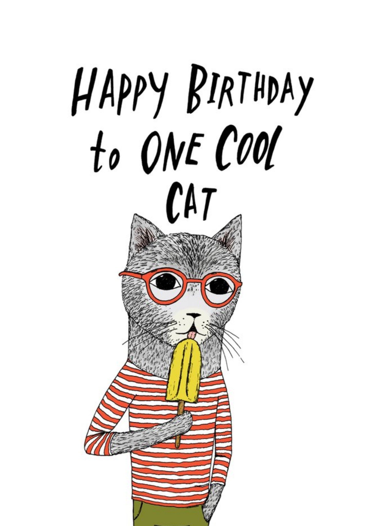 Moonpig To One Cool Cat Happy Birthday Card, Large