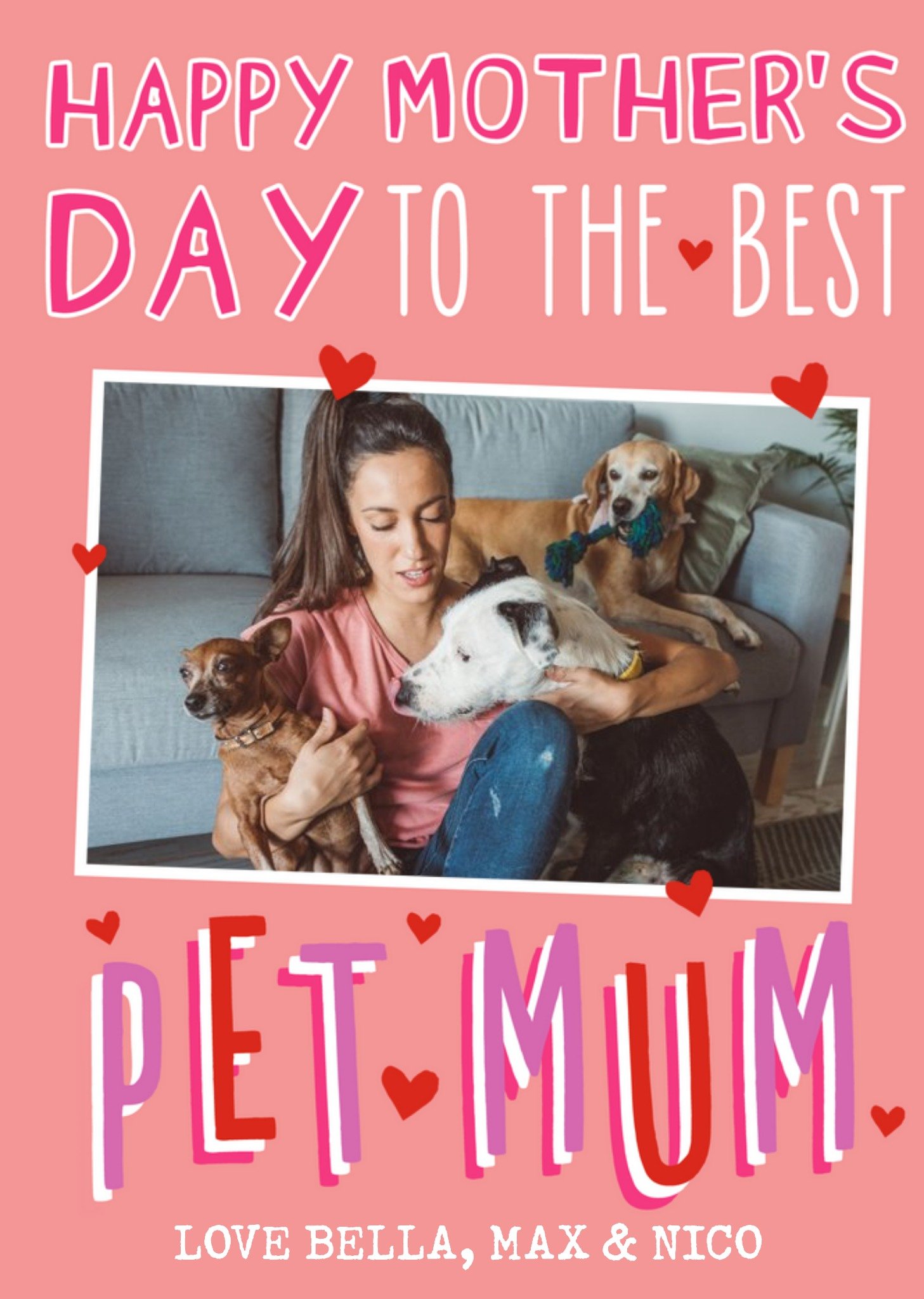 Big Bold Type Pet Mum From The Pets Photo Upload Mother's Day Card Ecard