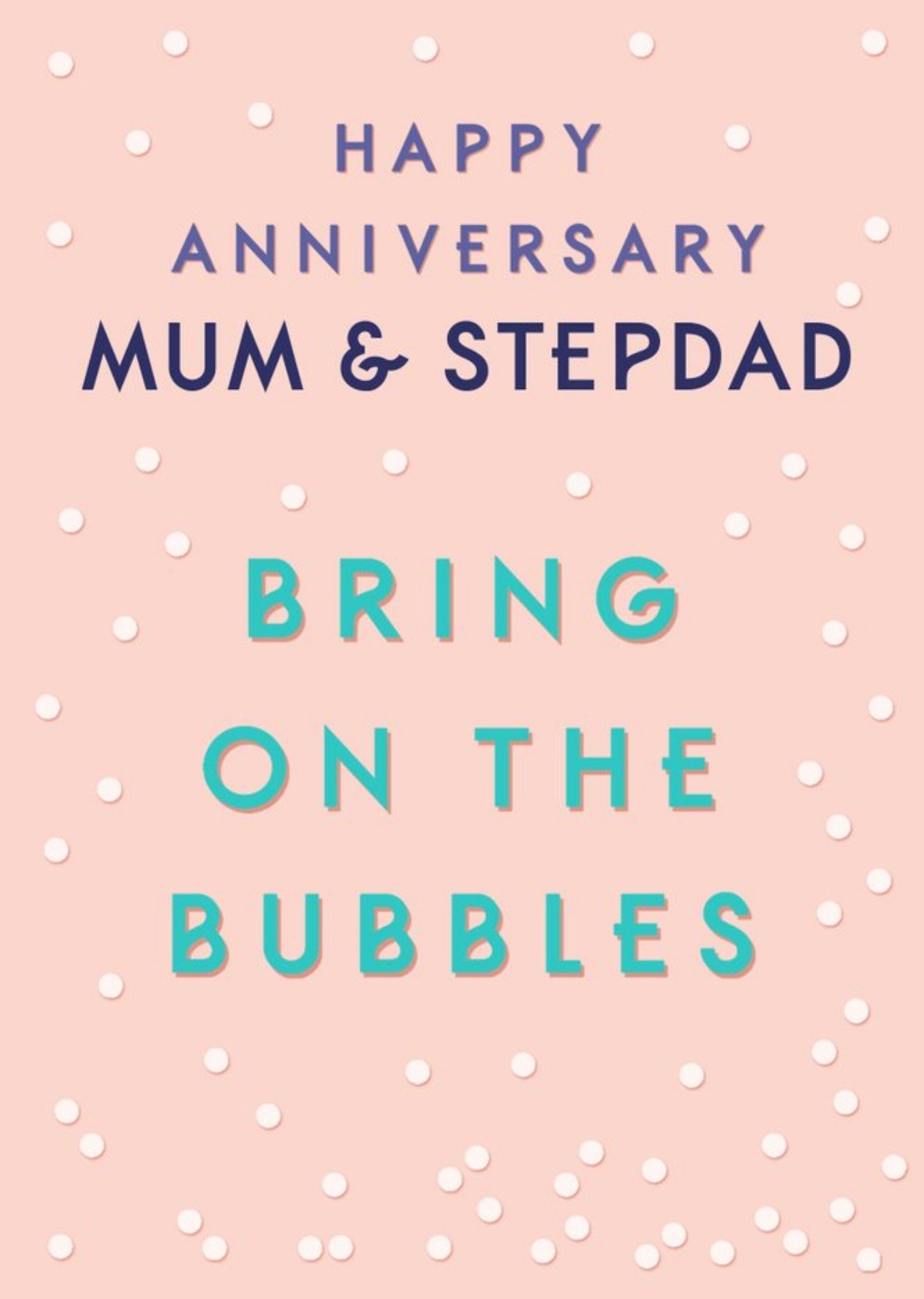 Moonpig Bubbles Mum And Stepdad Anniversary Card, Large