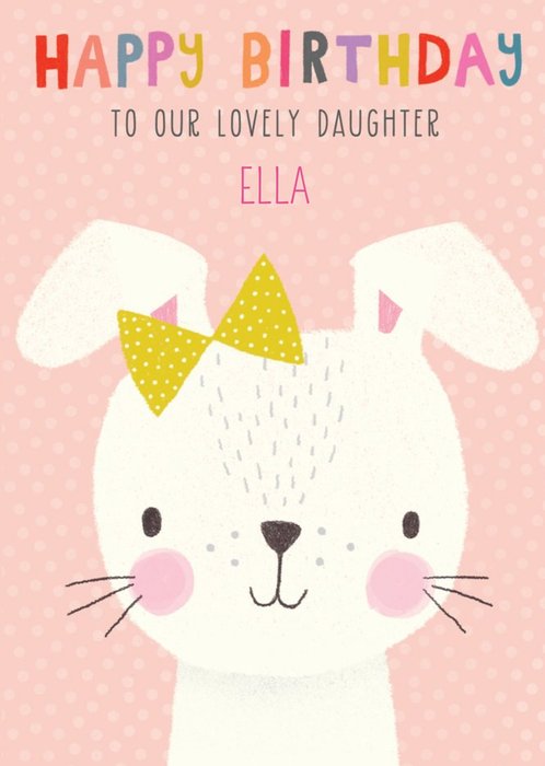 Cute Illustrated Bunny Birthday Card