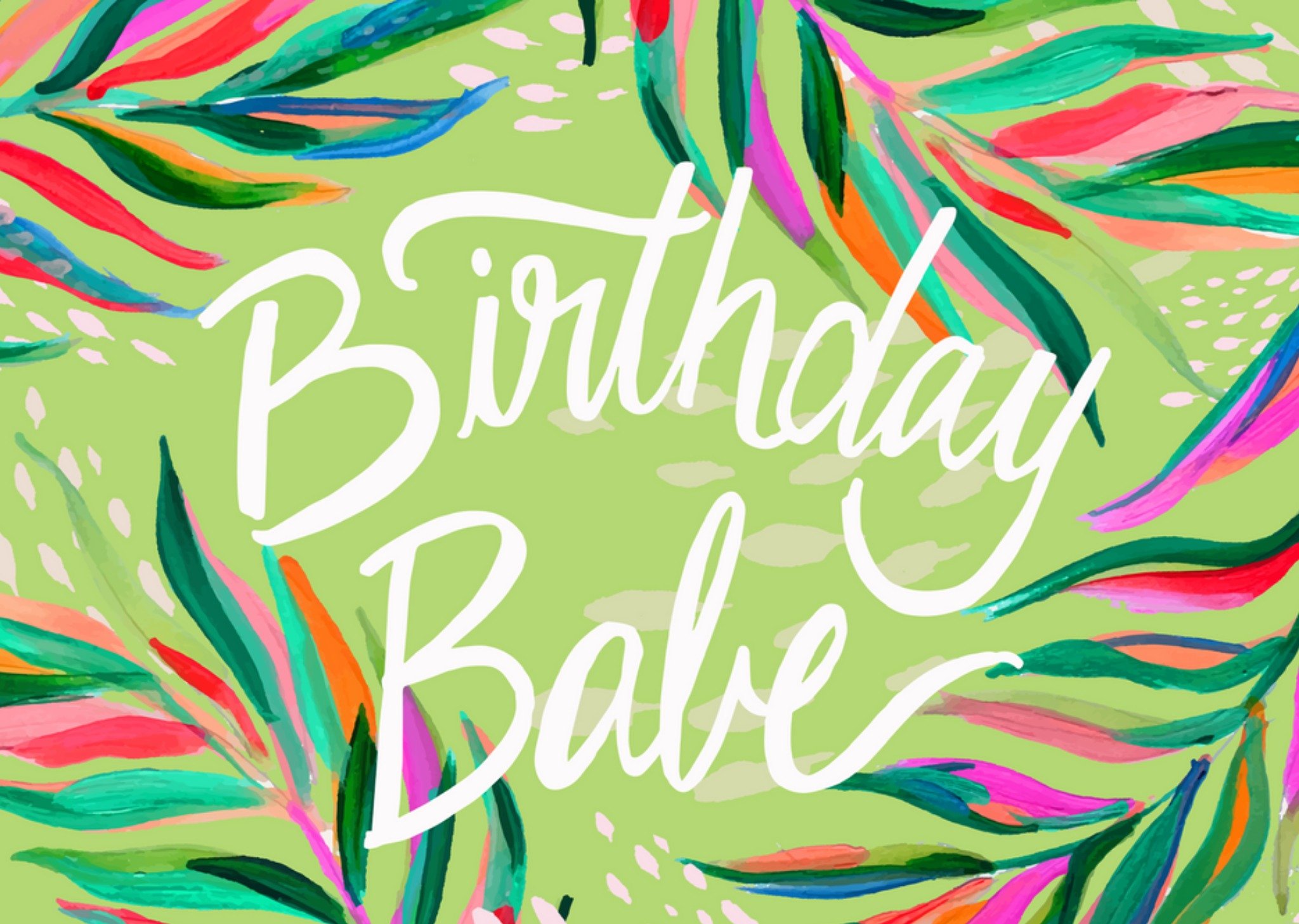 Birthday Babe Colourful Card Ecard