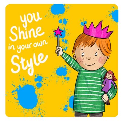 Cake And Crayons Cute Illustrated Shine In Your Own Style Birthday Card