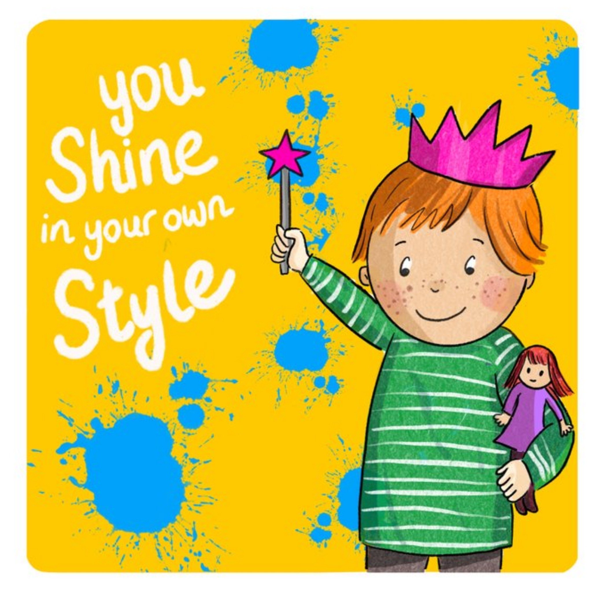 Moonpig Cake And Crayons Cute Illustrated Shine In Your Own Style Birthday Card, Large