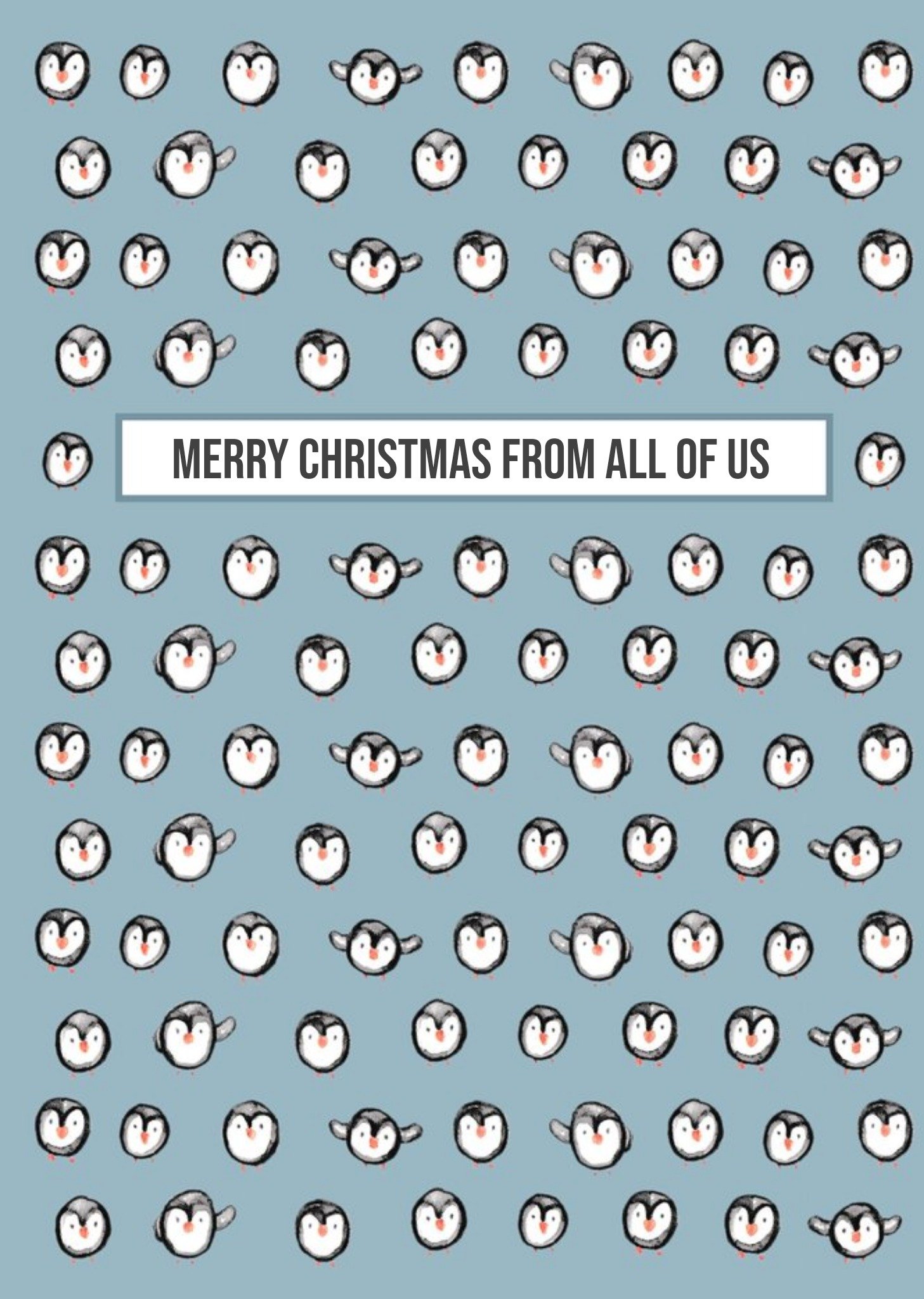 Moonpig From All Of Us Penguin Christmas Card, Large