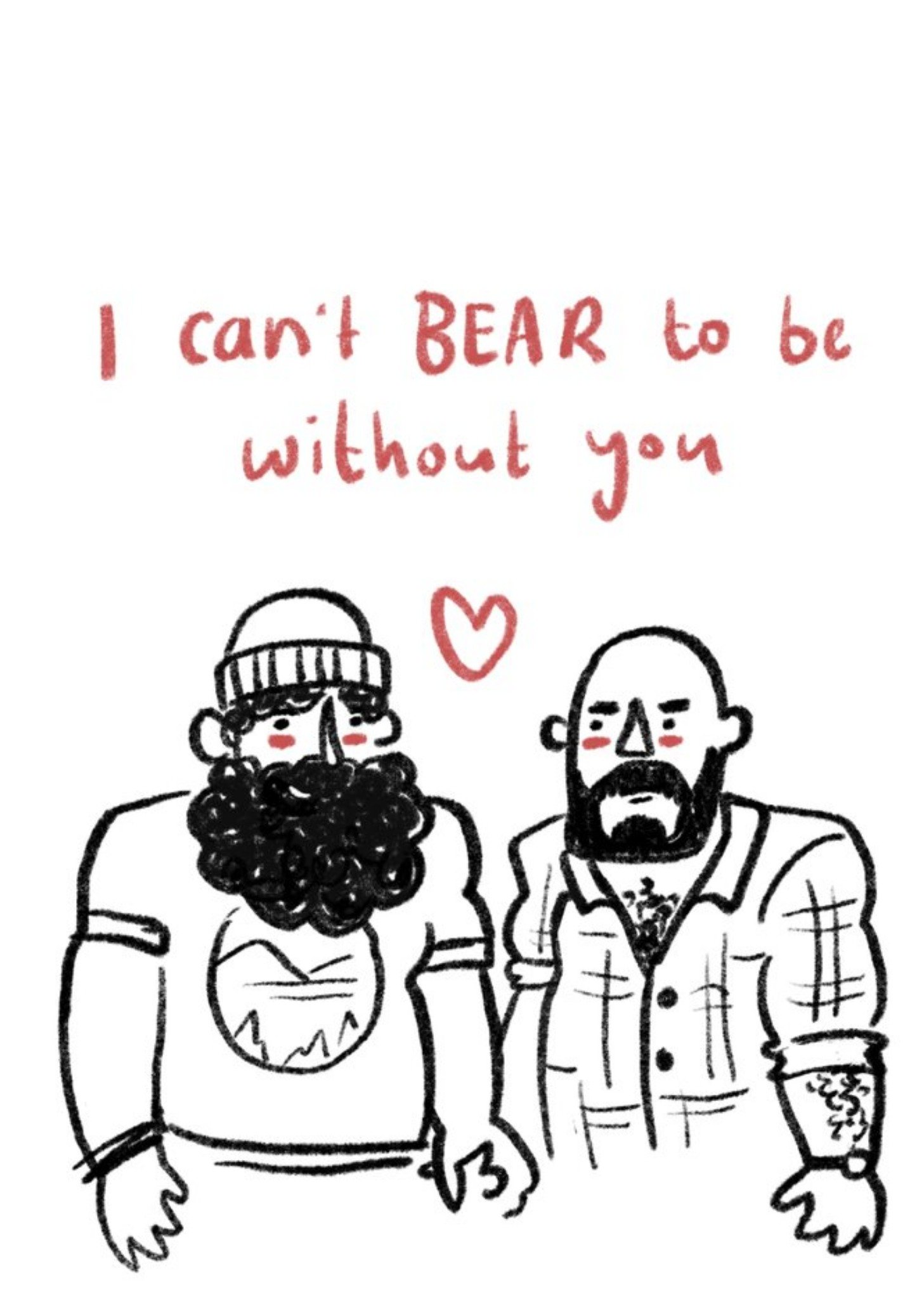 Moonpig I Can't Bear To Be Without You Same-Sex Valentine's Day Card, Large