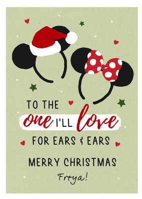 Disney Mickey Mouse To The One I Love Christmas Card