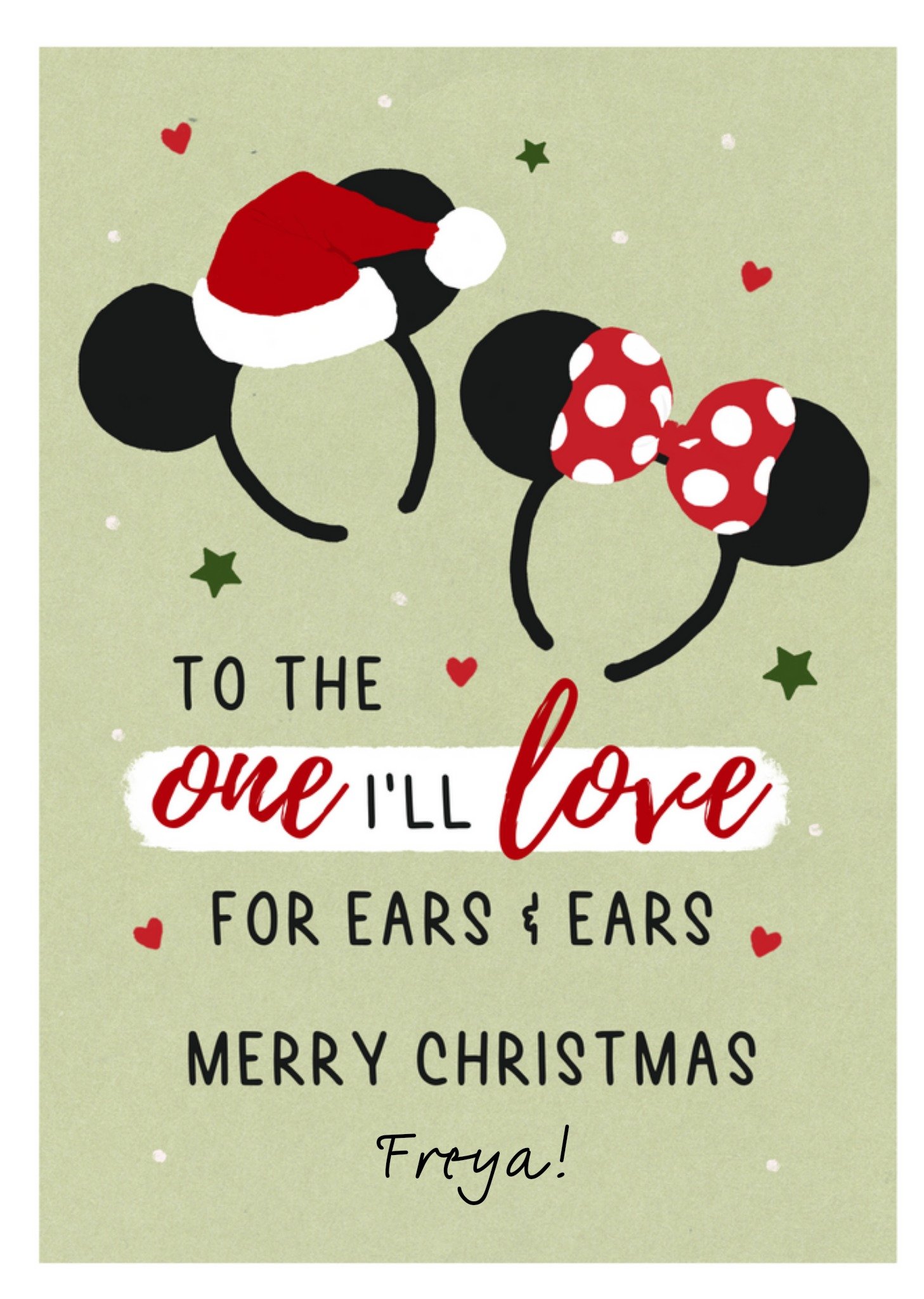 Disney Mickey Mouse To The One I Love Christmas Card, Large