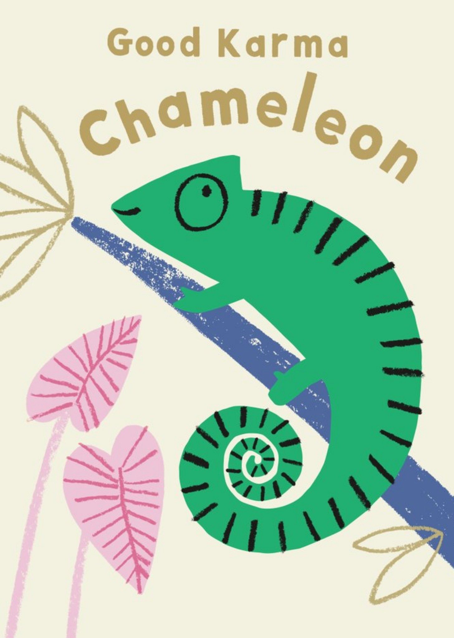 Moonpig Illustration Of A Cute Chameleon Congratulations Card, Large