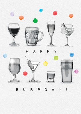 Happy Burpday Drink Birthday Card