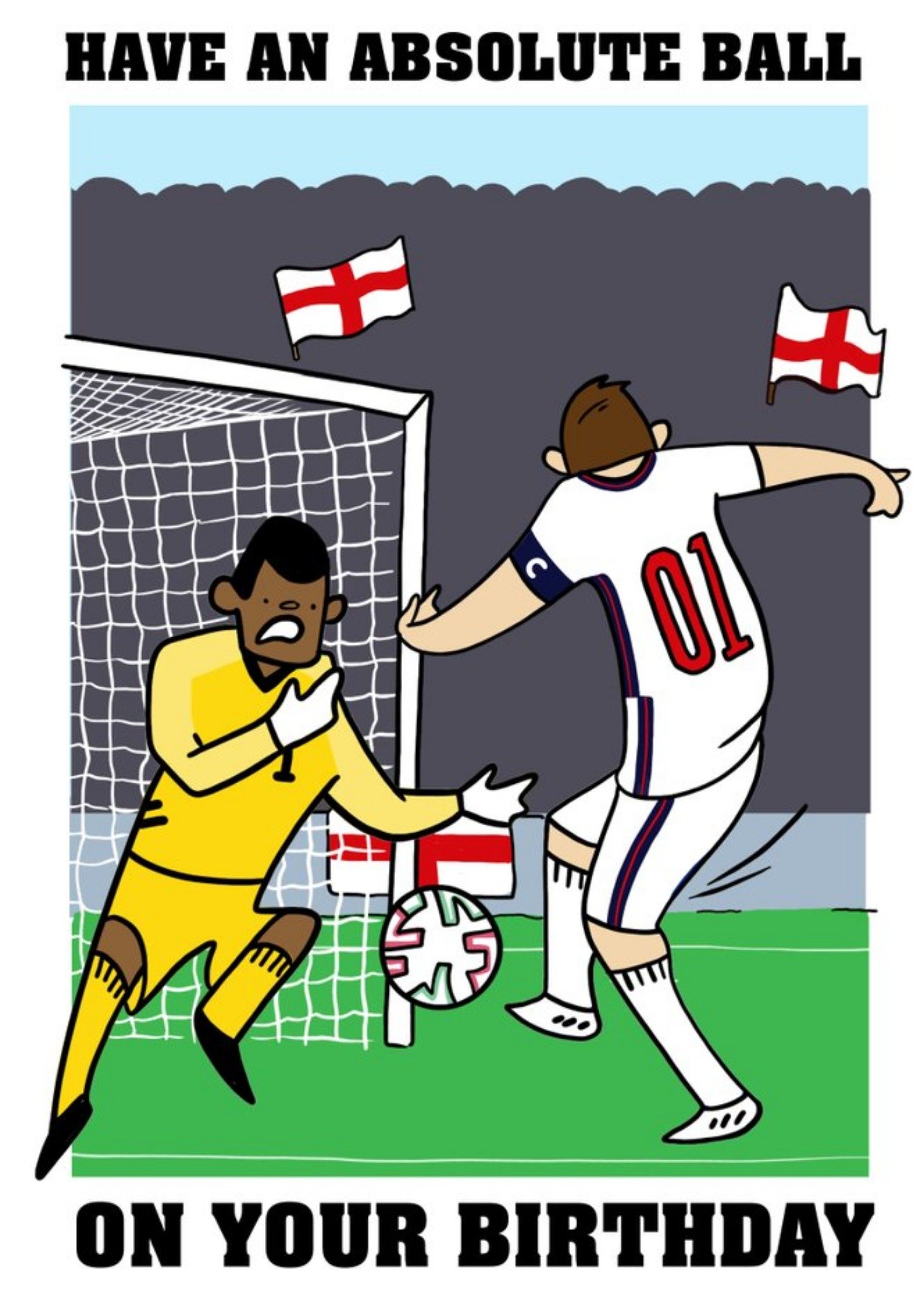Moonpig England Footballer Have An Absolute Ball Birthday Card, Large
