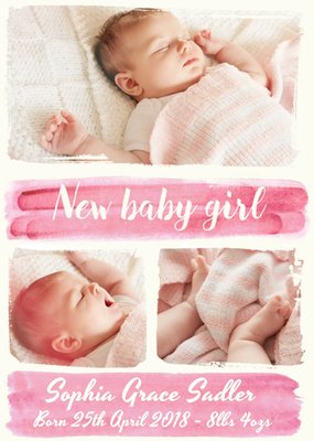 Paint A Picture New Baby Girl Photo Upload Postcard