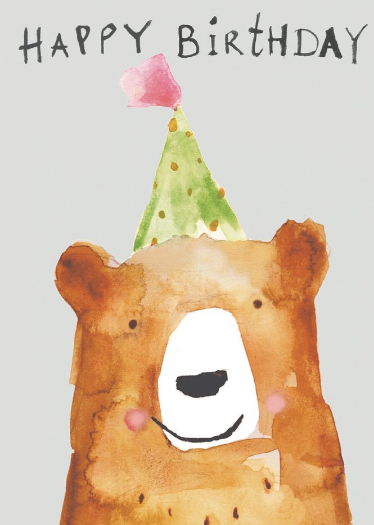Sooshichacha Cute Bear Happy Birthday Card, Large