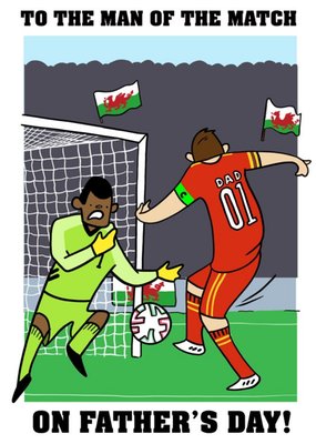 Wales Footballer Man Of The Match Father's Day Card