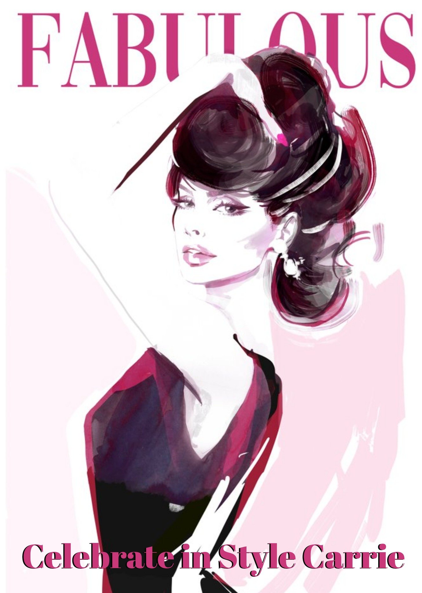 Fabulous Magazine Fashion Illustration Birthday Card Ecard